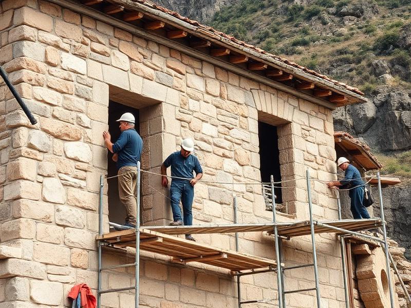 Traditional Rhodope Stone House Revival restoration stage: Stone Wall Restoration